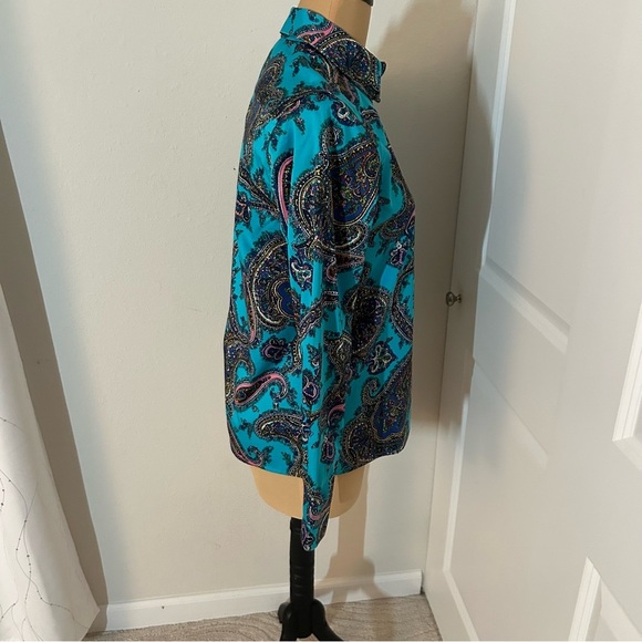 Talbots NWT Vibrant Paisley Button-Up Shirt - Picture 2 of 5